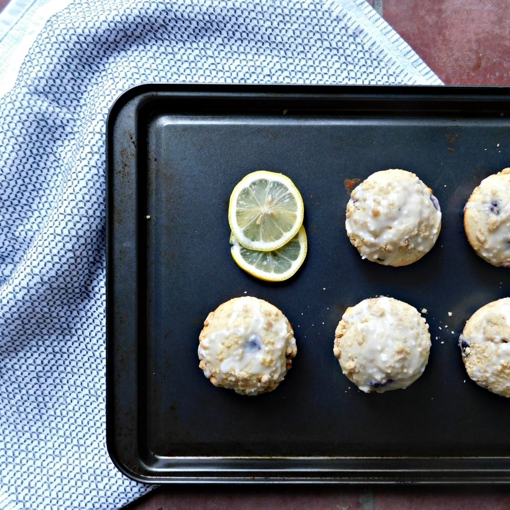Lemon Ricotta Muffins with Blueberries - Blue Cheese Bungalow